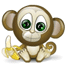 Emoticone animal singe avec une banane