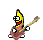 Smiley musique banane guitare danse