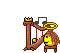 Smiley musique joue de la harpe