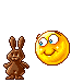 Smiley paques lapin en chocolat