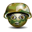 Emoticone personnage militaire